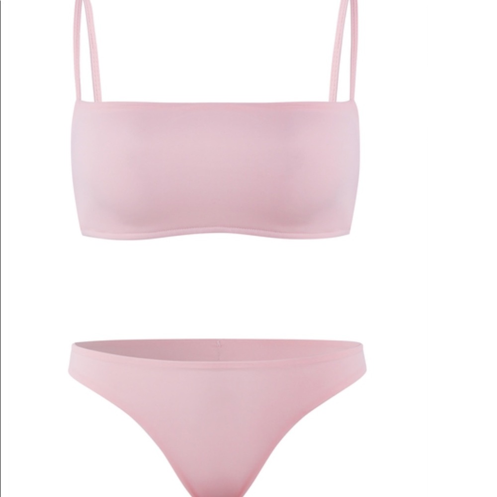 Pale Pink Thong Bikini Set